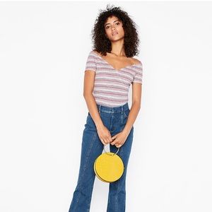 Express circle cross body bag - yellow